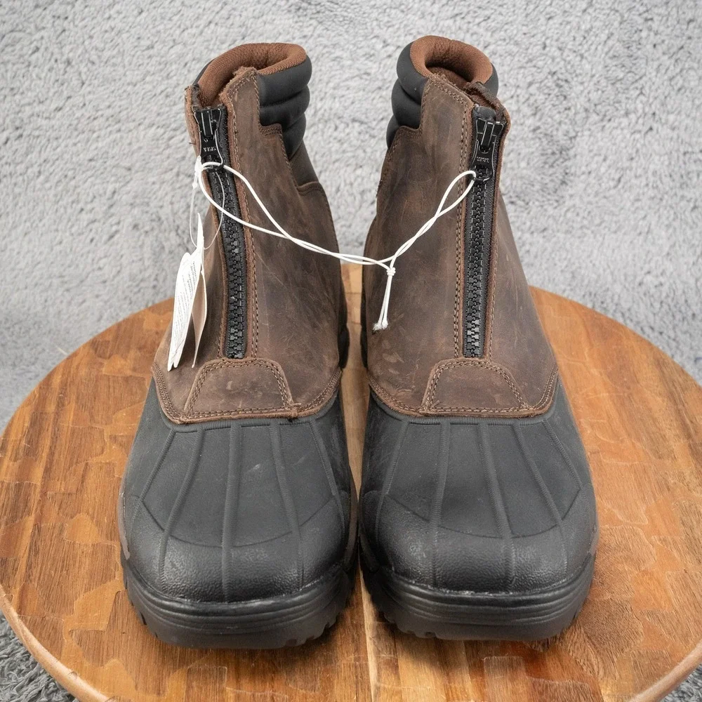 Propet Mens Blizzard Ankle Zip Boot Brown/Black Size 10‎ X(3E)- New No Box